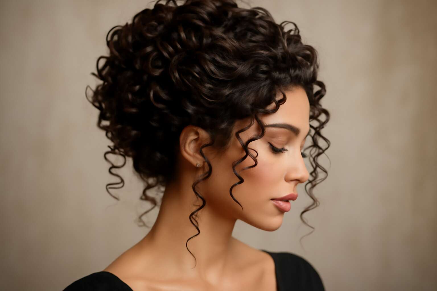 curly hair up