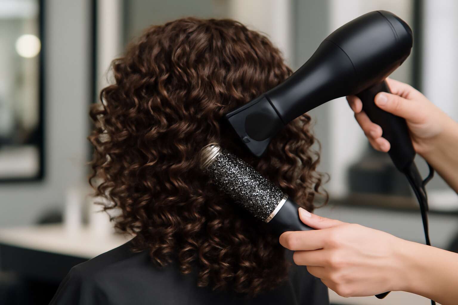 how blow dry curly hair