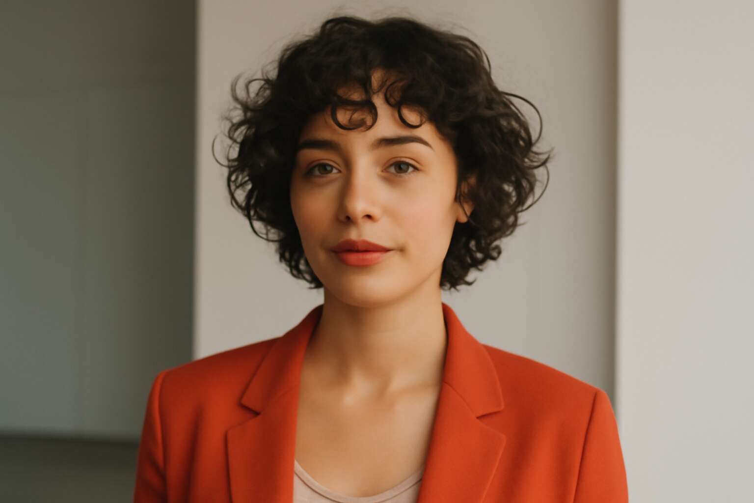 wavy curly hair short