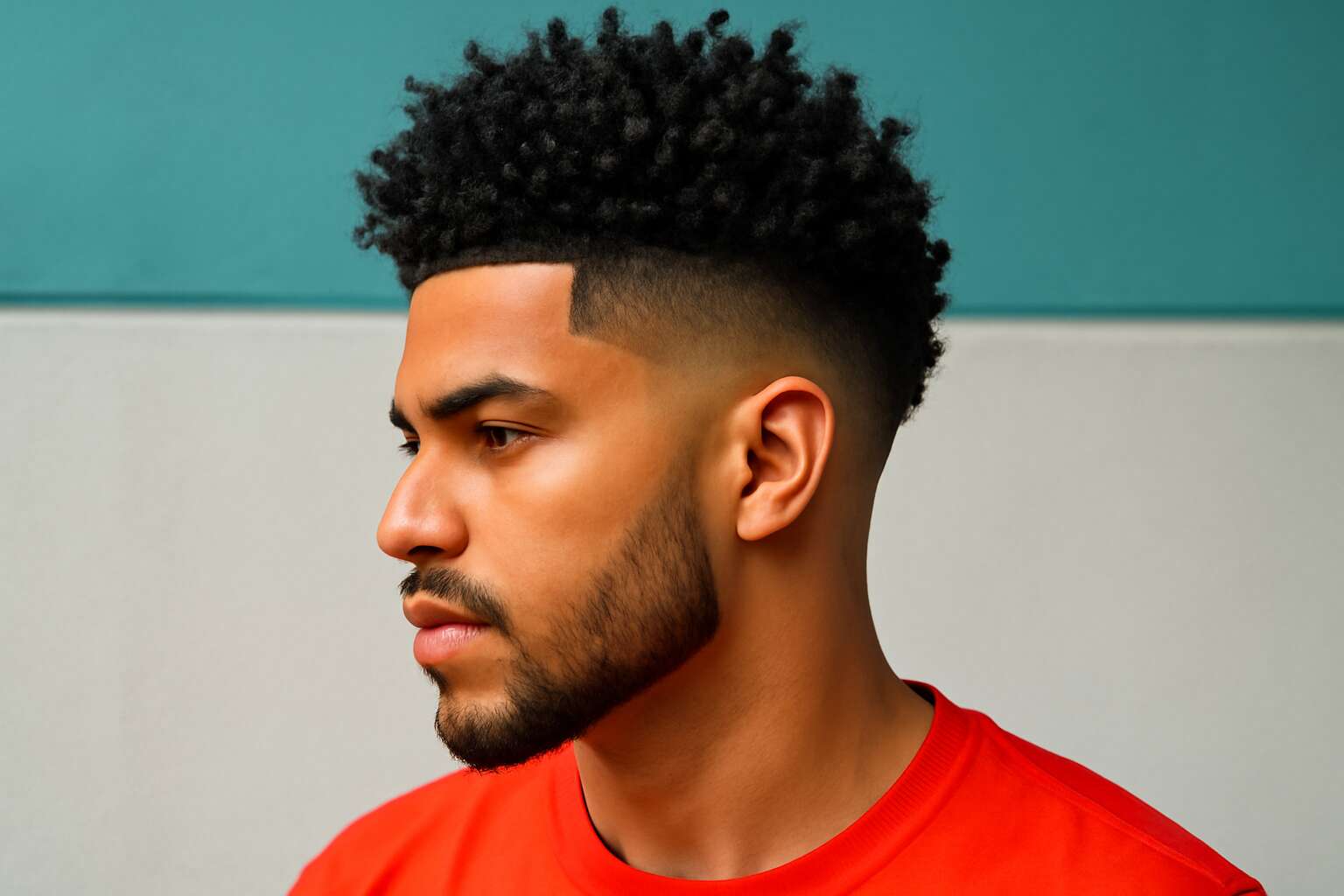 burst fade curly hair
