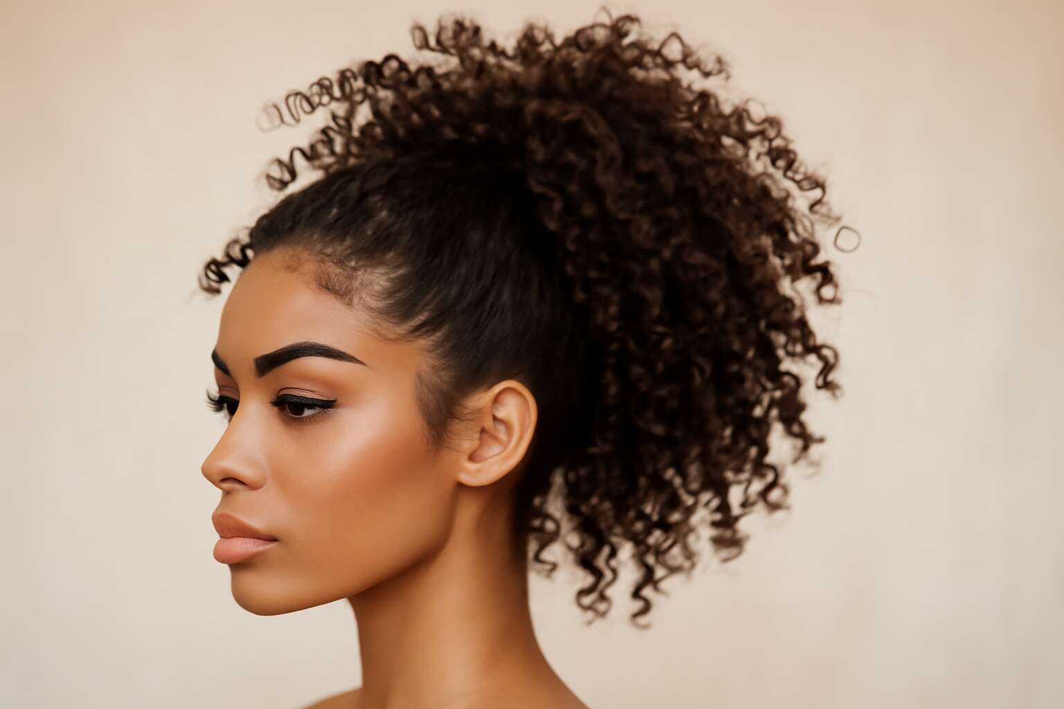 curly hair ponytail