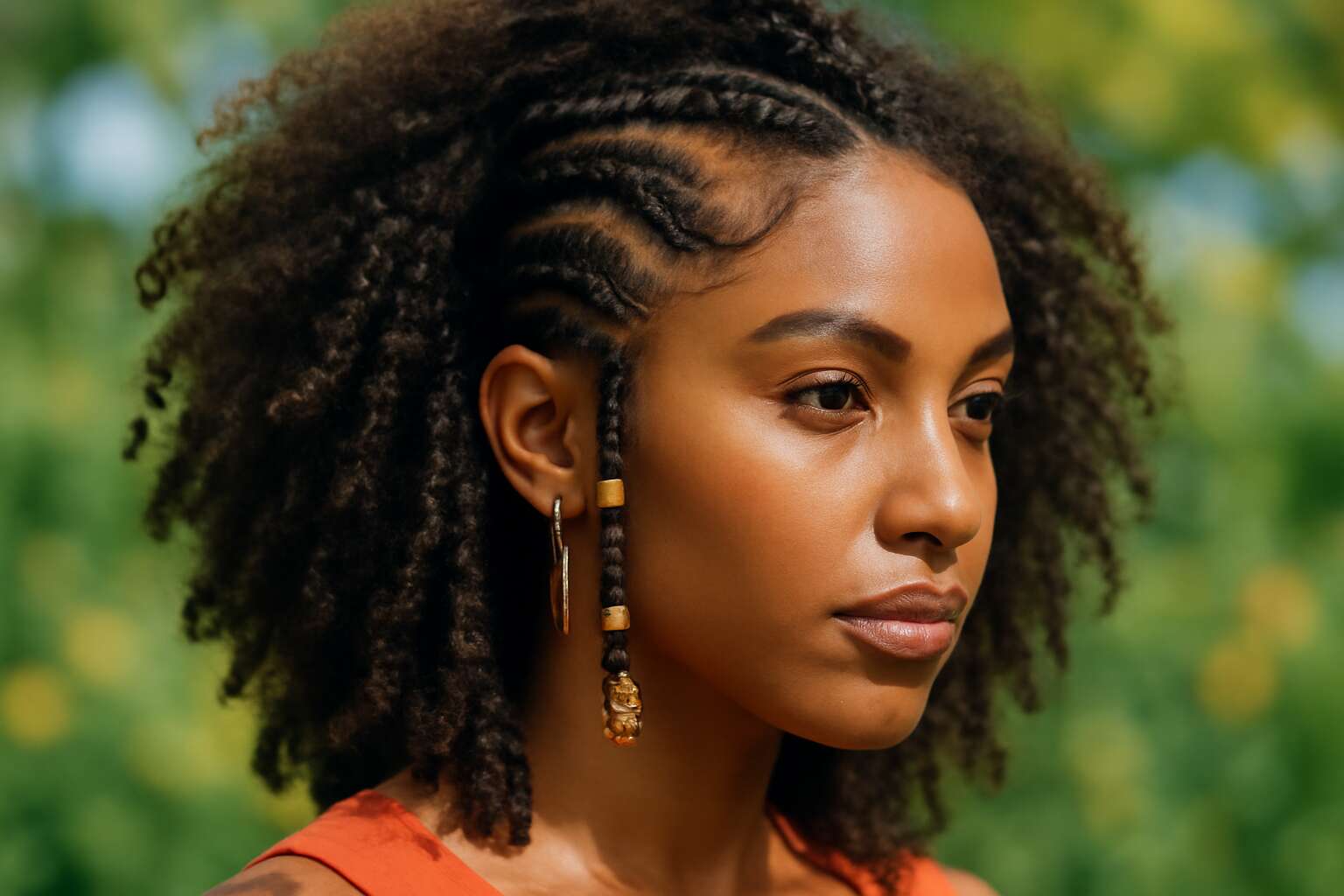 curly hair braids styles
