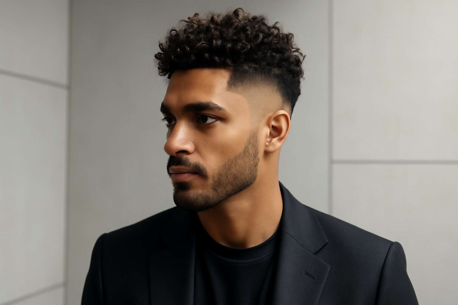 curly hair fade