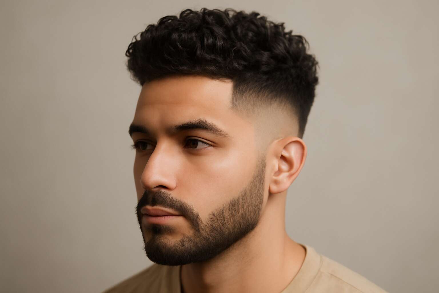 taper fade curly hair
