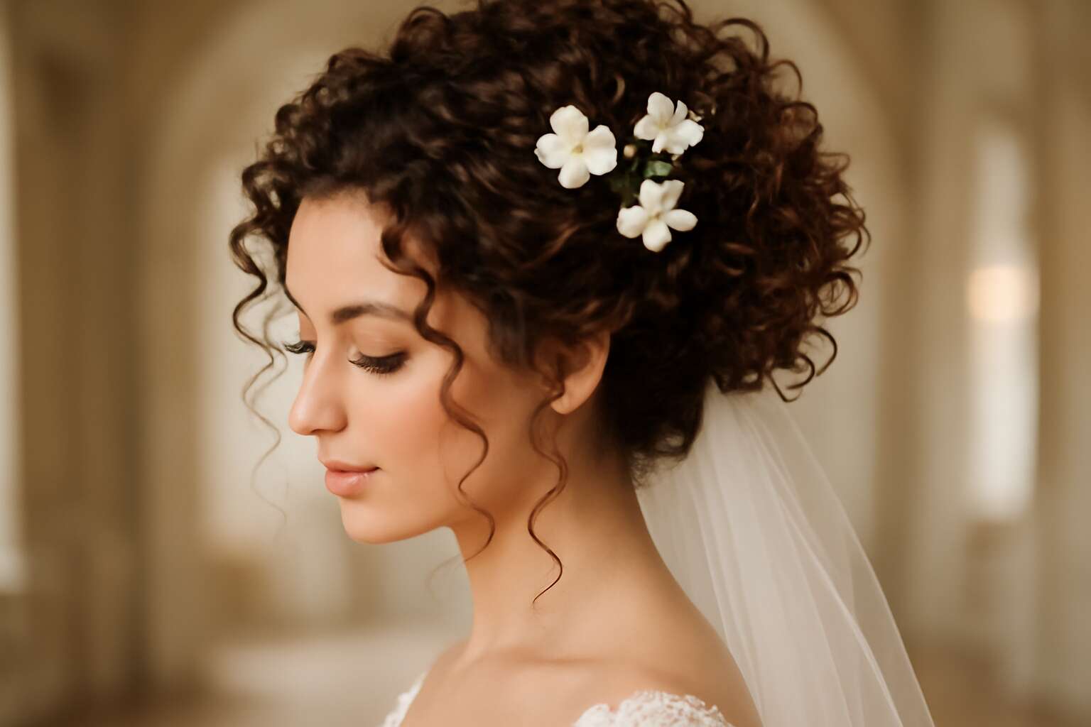 curly hair for wedding