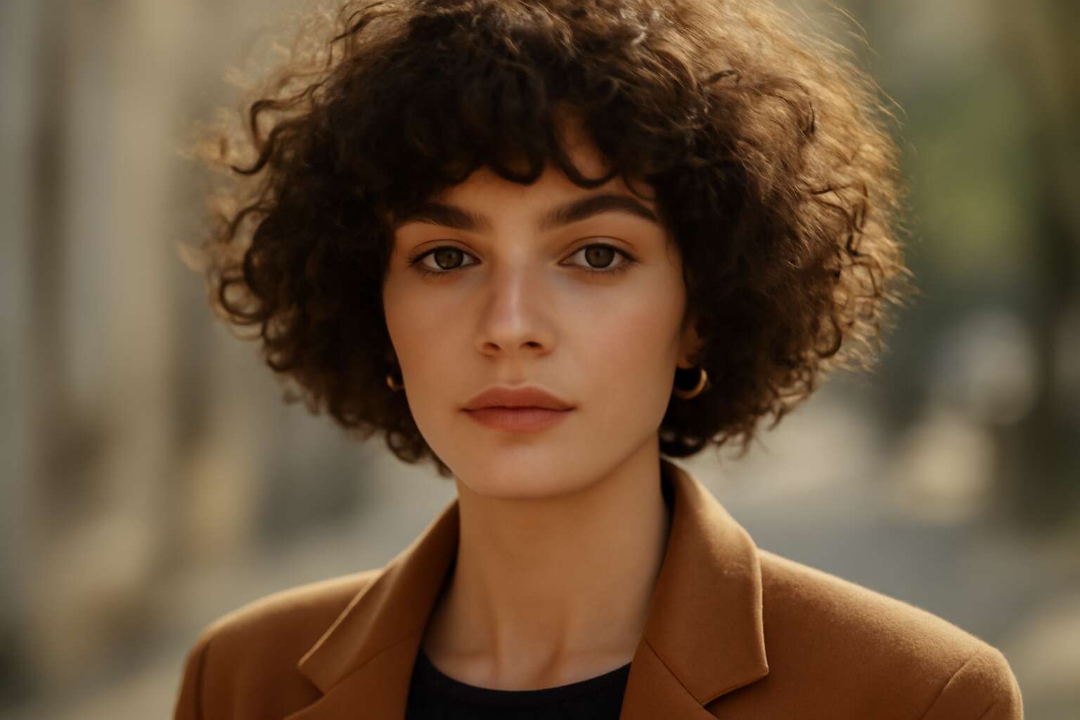 short fringe curly hair