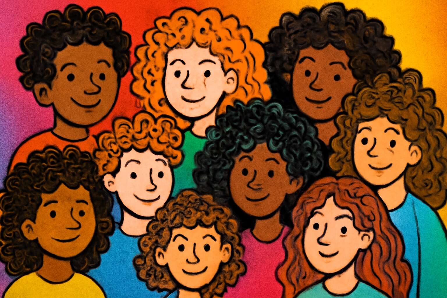curly hair cartoon characters
