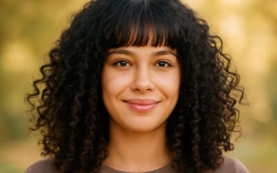 Dazzling looks for curly hair with bangs that turn heads