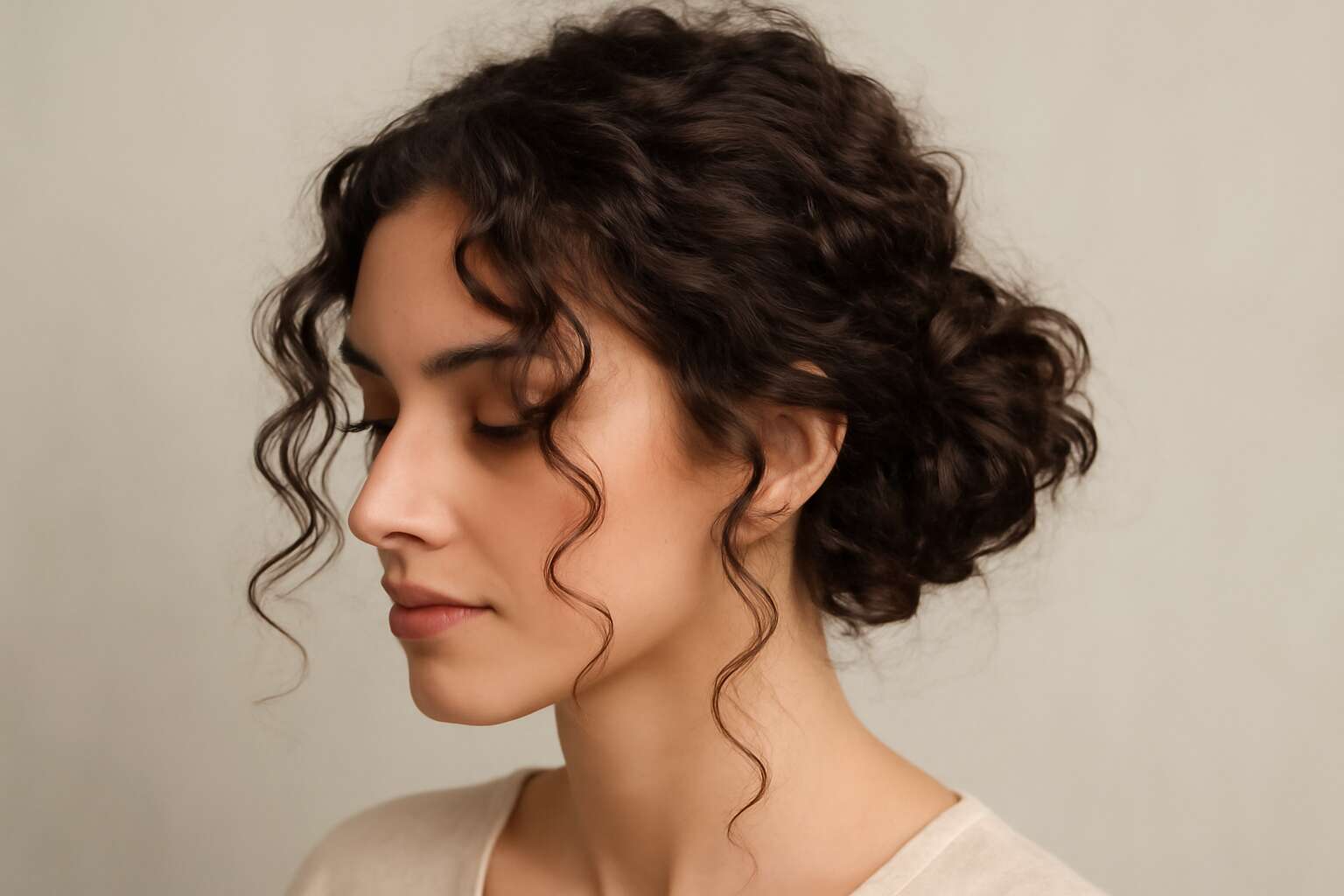 updo for curly hair easy