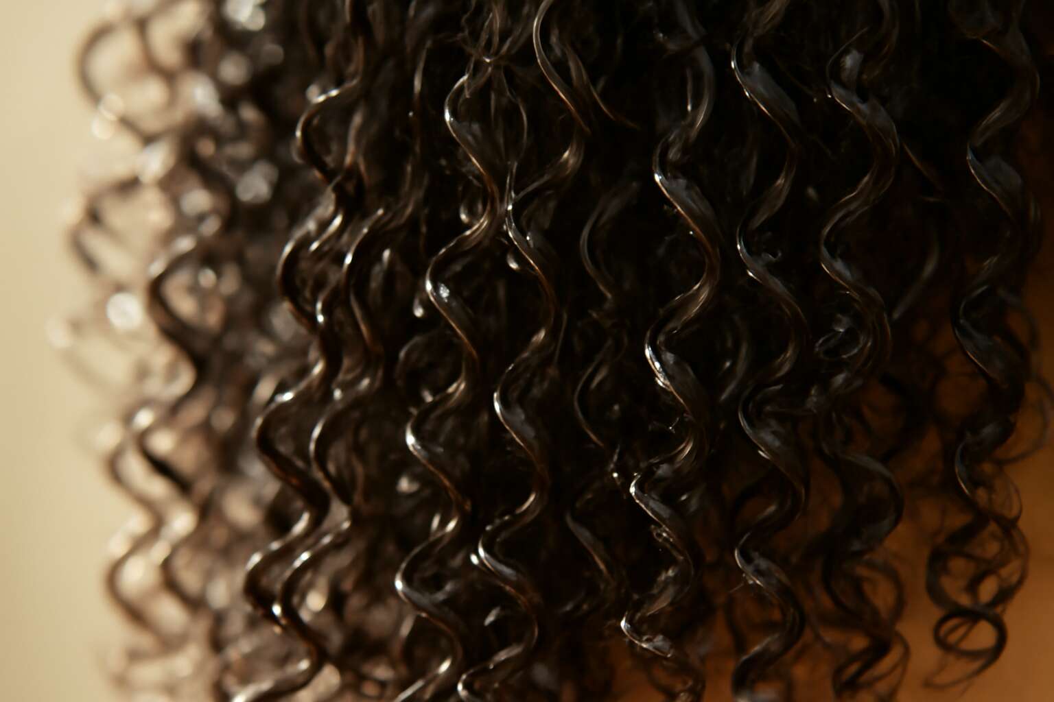 wet curly hair