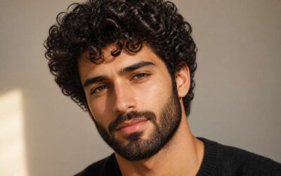 Curly hair with beard styles for a bold, natural look.
