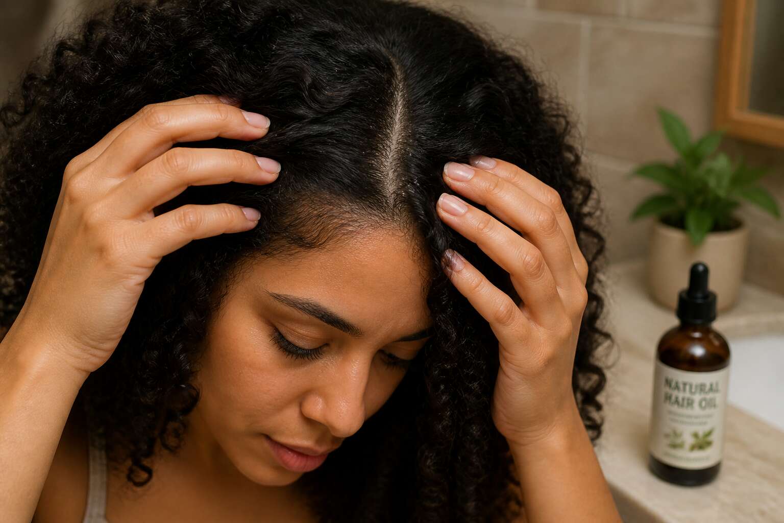curly hair and dandruff